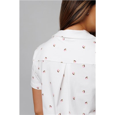 Пижама с шортами и рубашкой 410WHT