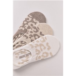 Pack 3 calcetines slip on leopardo