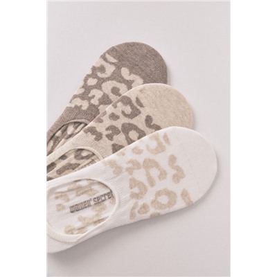 Pack 3 calcetines slip on leopardo