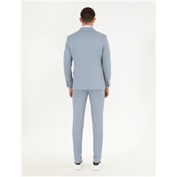 Açık Mavi Ex. Slim Fit Yelekli Takım Elbise
