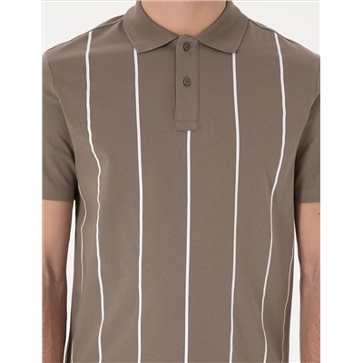 Koyu Vizon Regular Fit Polo Yaka Tişört