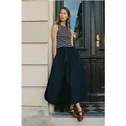 VESTIDO MIDI COMBINADO POPELÍN