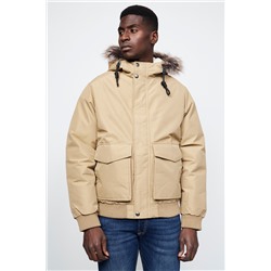 Parka con capucha Beige