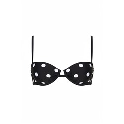 Top bikini balconette estampado lunares negro
