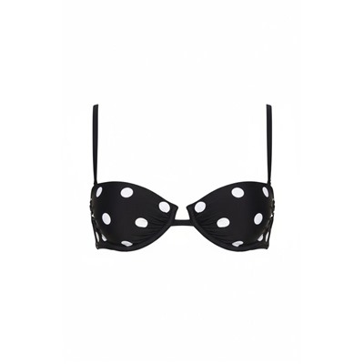 Top bikini balconette estampado lunares negro