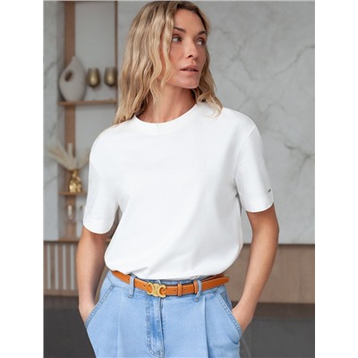 Свободная футболка из премиального хлопка с эластаном