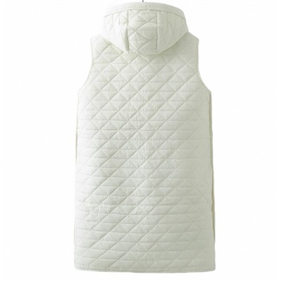 Женский длинный тонкий хлопковый жилет с капюшоном