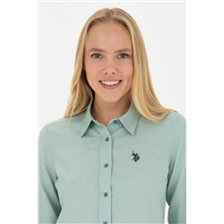 Kadın Mint Uzun Kollu Basic Gömlek