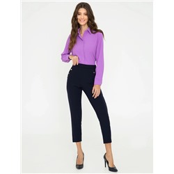 Lila Comfort Fit Uzun Kollu Gömlek