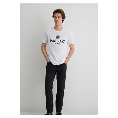 Mavi Jeans Baskılı Beyaz Tişört Slim Fit / Dar Kesim 066195-620