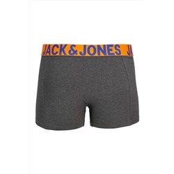 Jack & Jones Erkek 3'lü Renkli Logolu Boxer Paketi