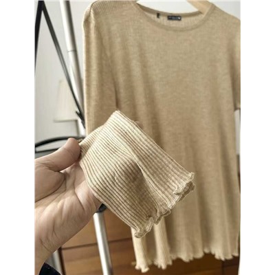 Женский лонгслив из смесового тенселя и шерсти  ЗАР*А