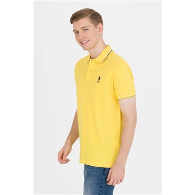 Erkek Koyu Sarı Basic Polo Yaka Tişört