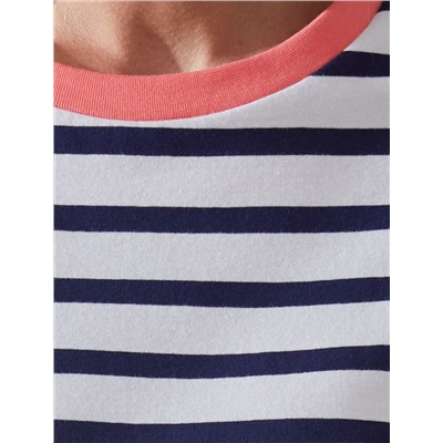 Футболка в горизонтальную полоску из премиального хлопка с эластаном