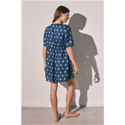 Túnica corta crepe ligero estampado lunares