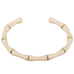 Браслет Бамбук (эмаль бежевая; покрытие золото), Есть комплект