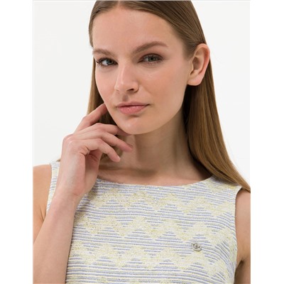Ekru Slim Fit Dokuma Elbise
