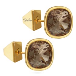 Пусеты Триумф (кристаллы SW мед 10мм; покрытие золото), Есть комплект