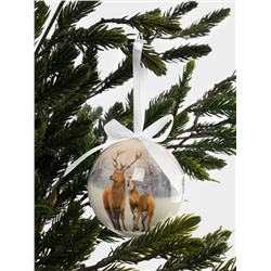 Игрушка елочная, 7 см, пенопласт, шар, Олени, New year