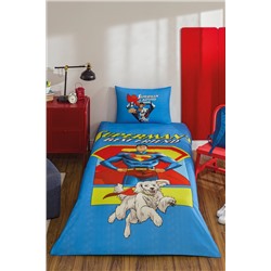 Özdilek Superman Best Friend Tek Kişilik Lisanslı Lastikli Çarşaf Çocuk Nevresim Takımı