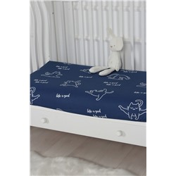 Простыня на резинке из поплина на прямоугольный матрас 120х НАТАЛИ #980327