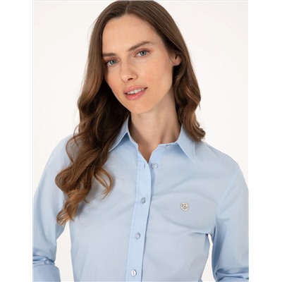 Açık Mavi Slim Fit Uzun Kollu Gömlek
