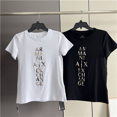 Эластичная женская футболка с пайетками АРМАН*И