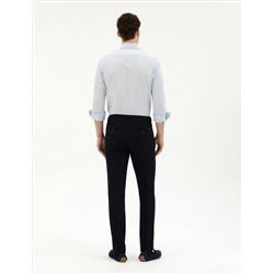 Lacivert Slim Fit Jogger Kanvas Pantolon