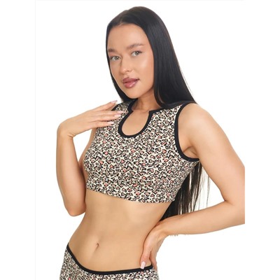 Кроп топ майка трикотажная хлопок