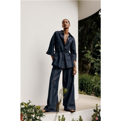 WIDE LEG LINEN PANTS