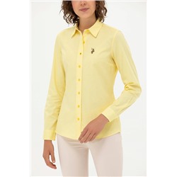Kadın Sarı Uzun Kollu Basic Gömlek