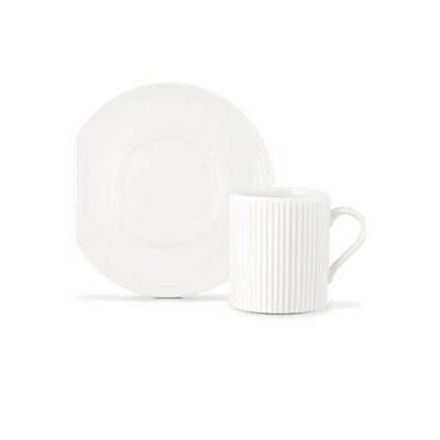 Ligne 2 li Kahve Fincan Seti - Beyaz - 90 ml