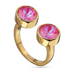 Кольцо Теннис (кристаллы SW фуксия хамелеон 8мм; покрытие золото), Есть комплект