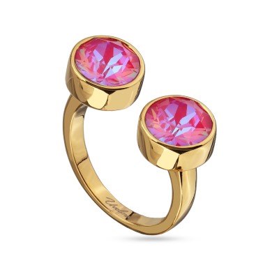 Кольцо Теннис (кристаллы SW фуксия хамелеон 8мм; покрытие золото), Есть комплект