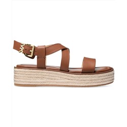 Michael Kors MICHAEL Lynn Leather Buckled Espadrille Sandals