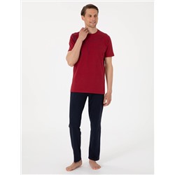 Bordo Kısakol Pijama Takımı