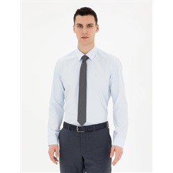 Açık Mavi Slim Fit Uzun Kollu Basic Gömlek