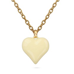 Кулон Сердцебиение (2, 5см, эмаль сливочное масло; покрытие золото) 95см, Есть комплект