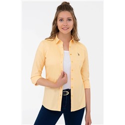 Kadın Sarı Uzun Kollu Basic Gömlek