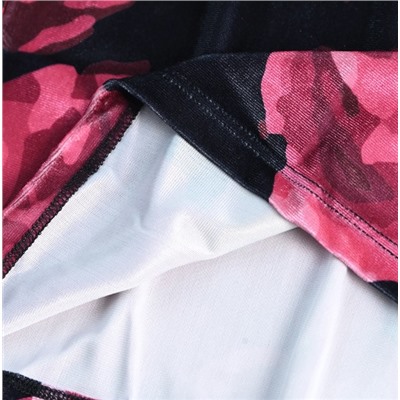 Женское платье в стиле ретро из бархата с цветочным принтом