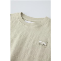 EMBROIDERED STRIPE T-SHIRT