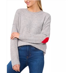 CeCe Women's Valentine's Crewneck Elbow Hearts Long-Sleeve Sweater