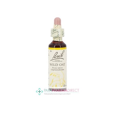 Fleurs de Bach Wild Oat (folle avoine) Affirmation de sa raison d'être 20ml