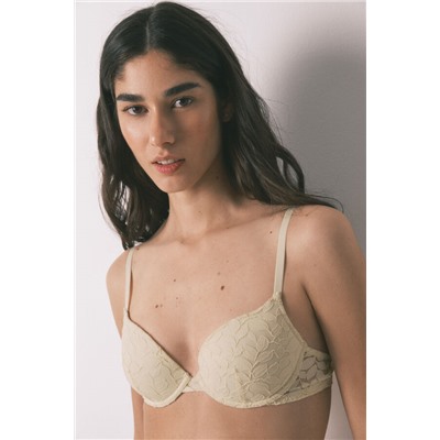 Sujetador clásico BEAUTIFUL relleno encaje beige
