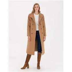 Bej Slim Fit Kaşe Kaban