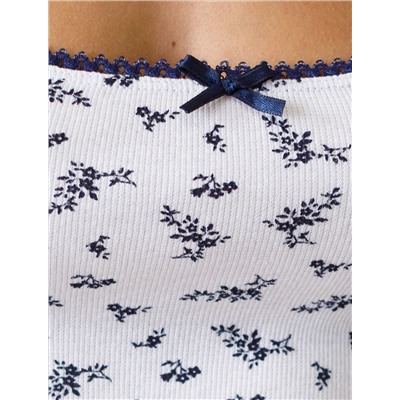 Топ с U вырезом с принтом из эластичного трикотажа кашкорсе