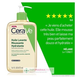 Cerave Huile Lavante Moussante Hydratante - Peaux Normales à Très Sèches 473ml