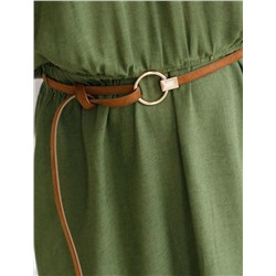 Платье с цельнокроеным рукавом изо льна с вискозой