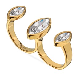 Кольцо Эйва (кристаллы SW белые; покрытие золото), Есть комплект