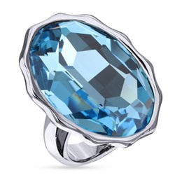 Кольцо Сияние (кристаллы SW аквамарин; покрытие родий), Есть комплект